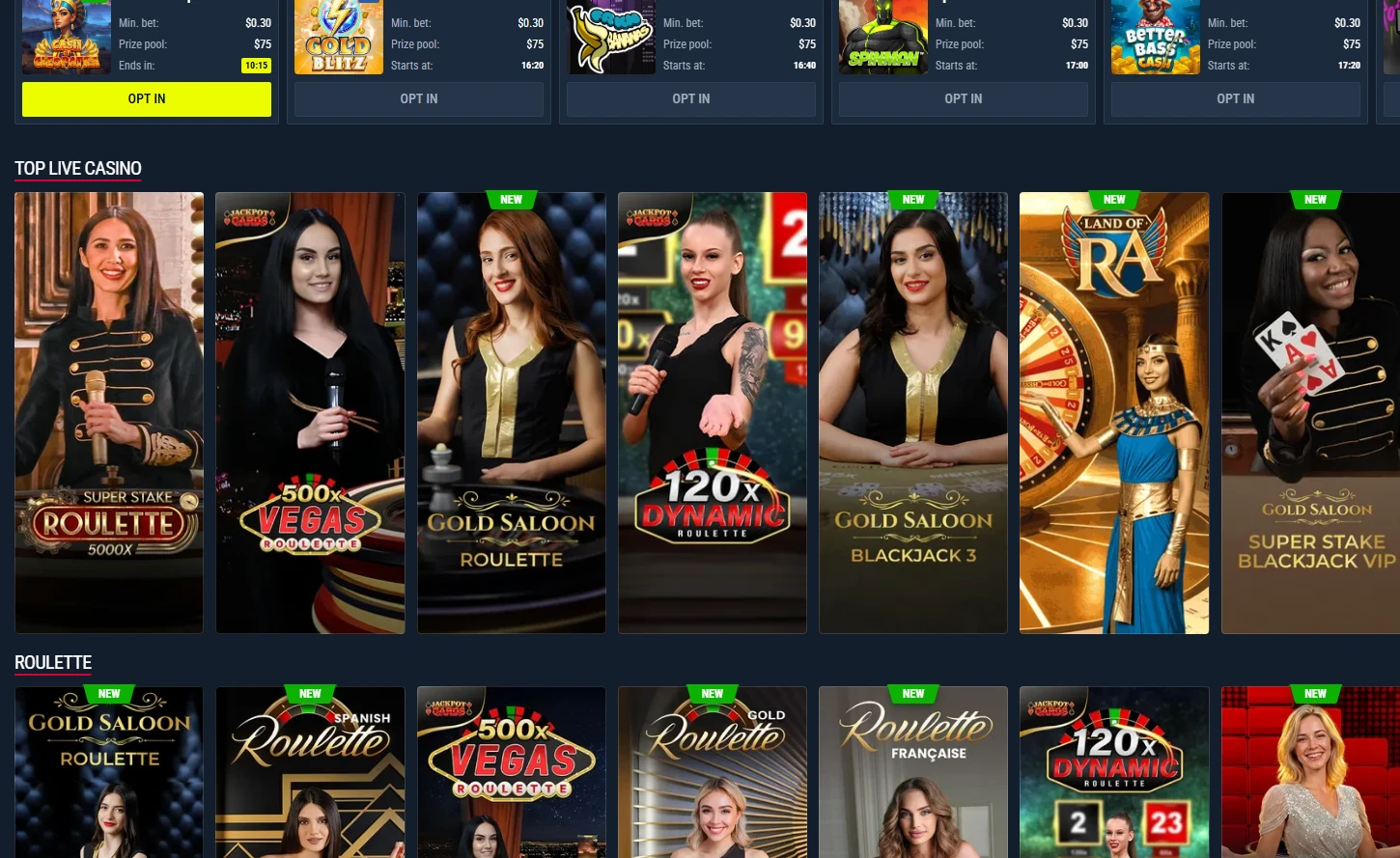 rabona casino Casino Live Dealer Bereich